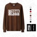 CB036-YB420A Autumn Winter Velvet-Lined Warm Top Men's and Women's Print Sweatshirt with round Neck Long Sleeves Free Labels