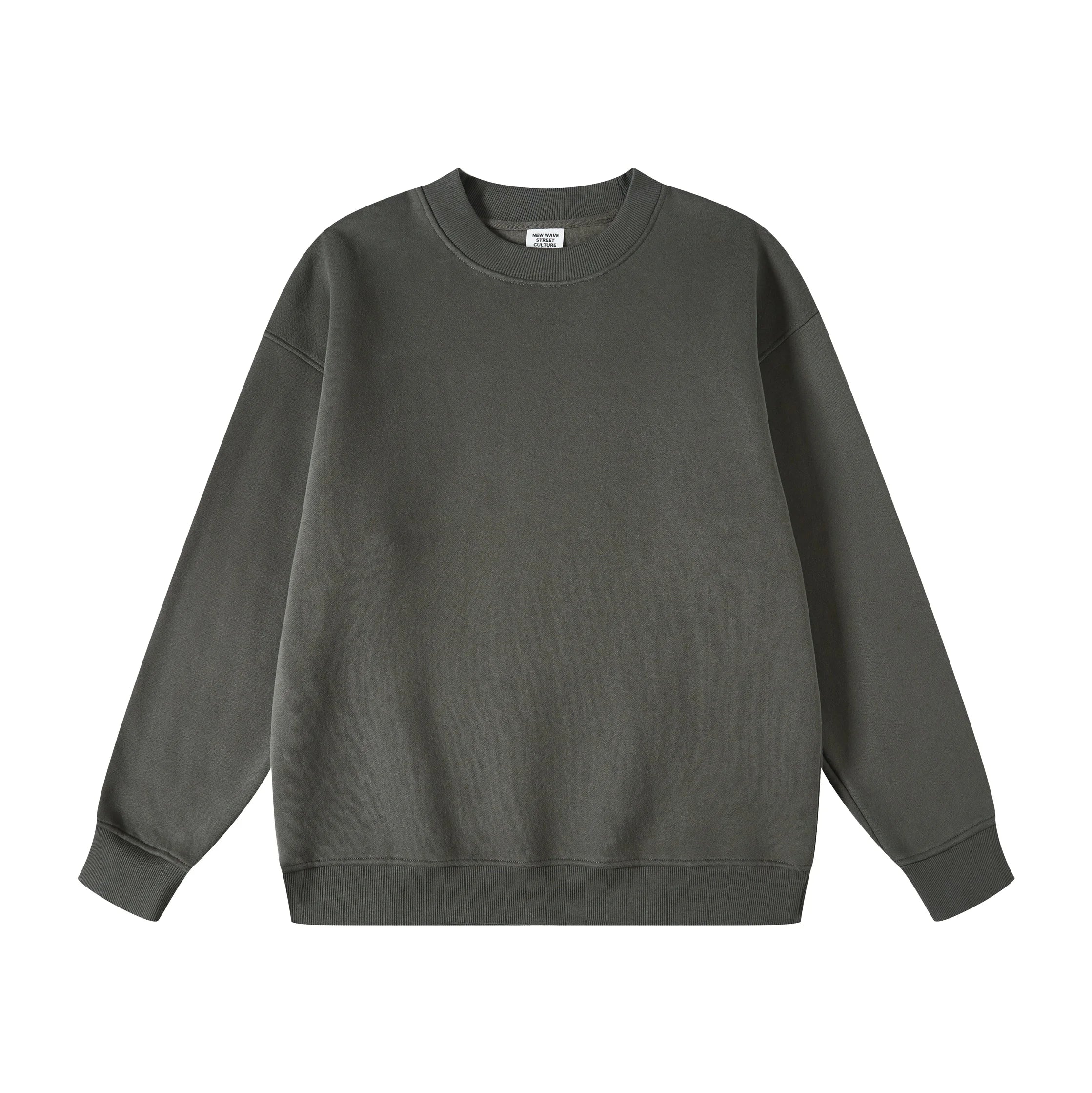 Wholesale Custom 330Gsm Crew Neck Cotton Streetwear Drop Shoulder Oversized Sweatshirt for Men Fleece Crewneck Sweatshirt