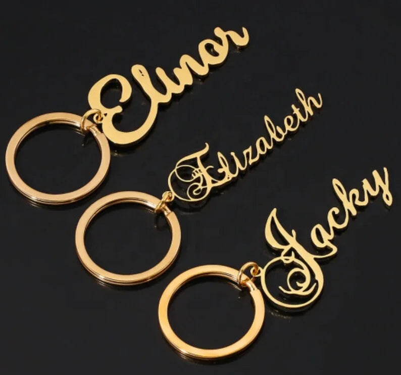 Bulk Quality Custom logo Enamel Letter Alloy Keyring Keychain