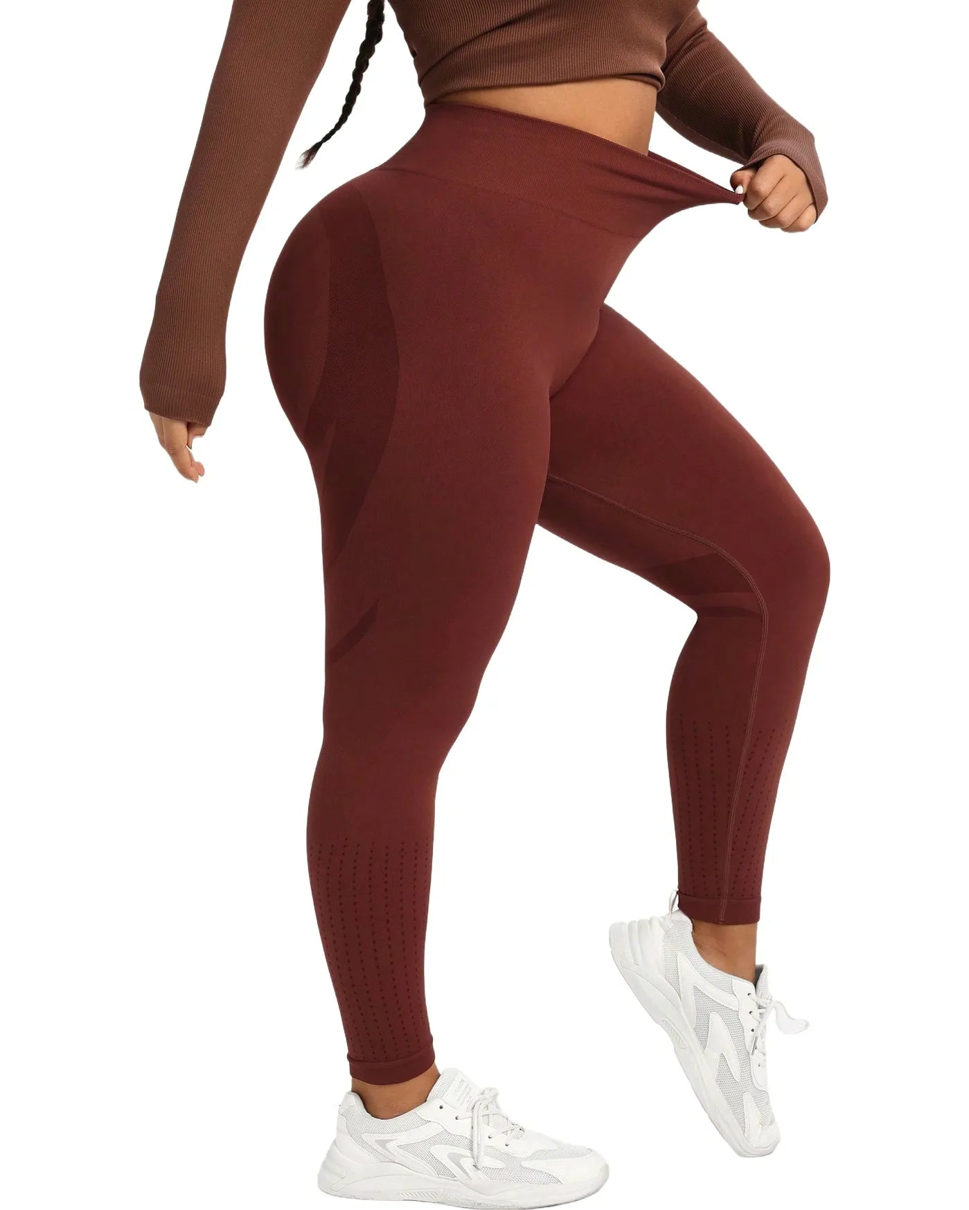 New Design Elastic High Waist Maroon Leggings Women Print Custom Yoga Leggings for Women Customer Logo Yoga Poster Seamless Yoga