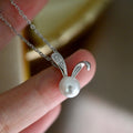 P1616 7-8mm DIY Natural  Freshwater Pearl Charm Pendant Necklace Accessory 925 Sterling Silver Jewelry for Women Without Chain