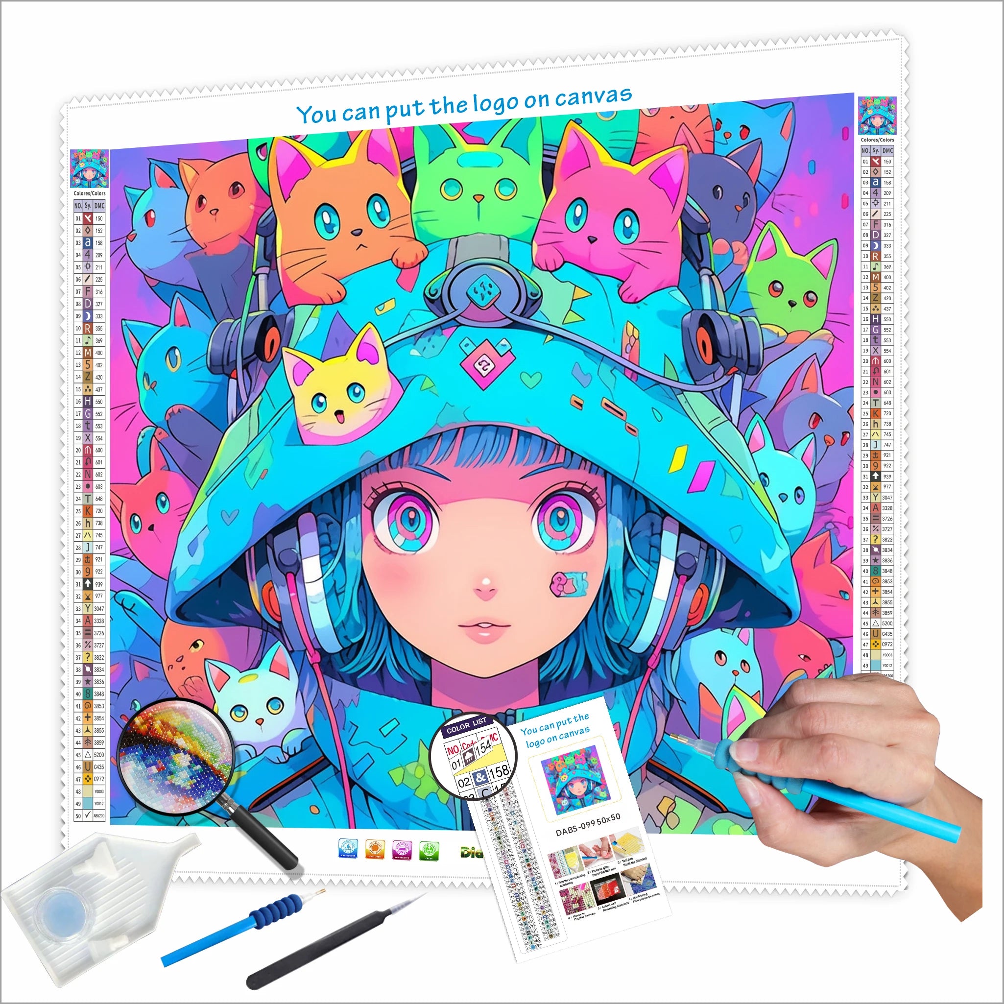 N-2120 DIY 5D Diamond Painting Art Kits Custom 40x40 Square Portrait Canvas Girl Photo Square Diamond Painting Portrait Portrait