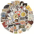 50Pcs European Style Vintage Logo Graffiti Stickers for Laptop Notebook Phone Decoration Waterproof Wall Sticker Pack