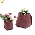 Faux Leather Plant Pots Garden Wrap Vase Flower Vase Holder Pouch Indoor Modern Plant Pot Cover