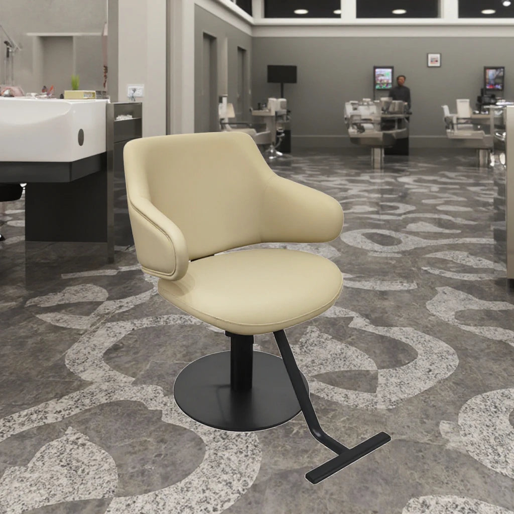 Factory Supply Ergonomic Hair Stylist Barber Chairs 360 Degree Rotation Hydraulic Pump Synthetic Leather Height Adjustable for