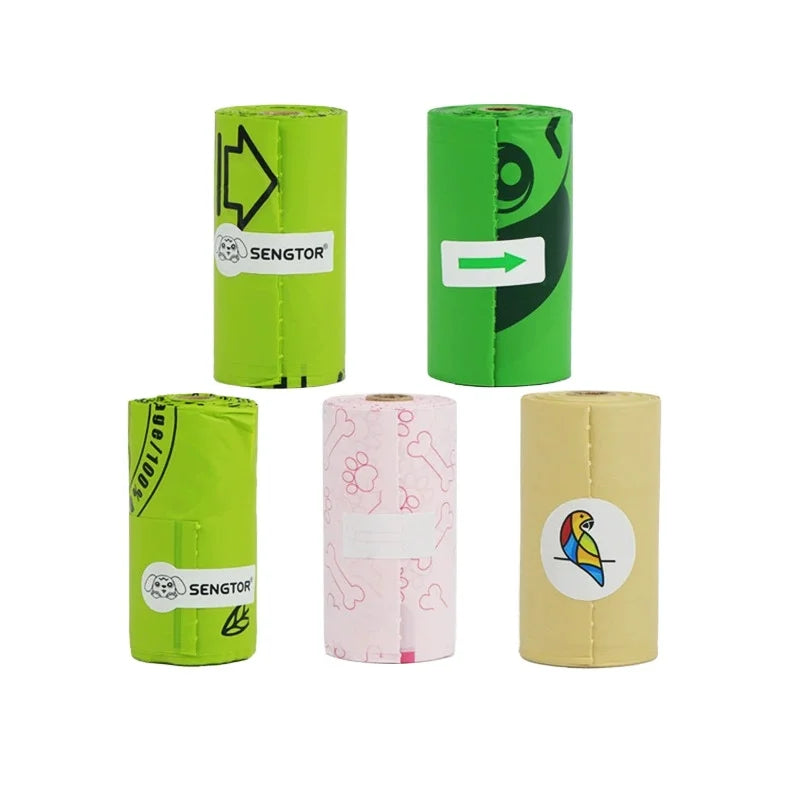 Dog Poop Bags Guaranteed Leak Proof Extra Thick Simple Style Eco-friendly Refill Rolls for Dogs
