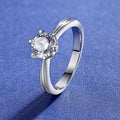 Custom Solitaire Rings Jewelry Moissanite 2ct White Gold Plated Prong Setting 925 Silver Moissanite Wedding Rings