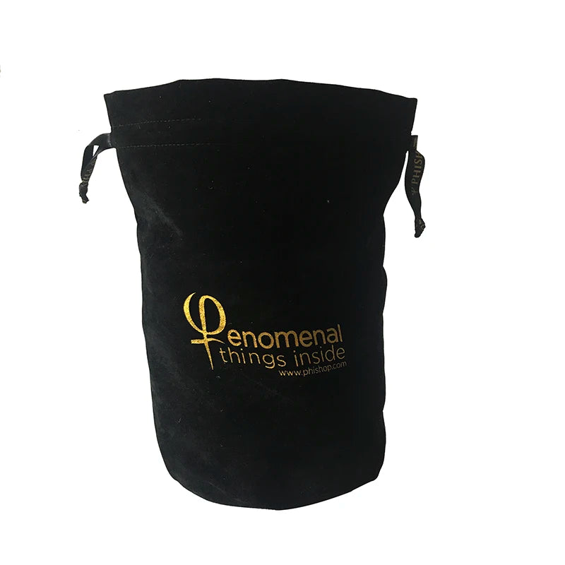 Accept Customized Logo Round Bottom Black Drawstring Velvet Perfume Bottle Bags