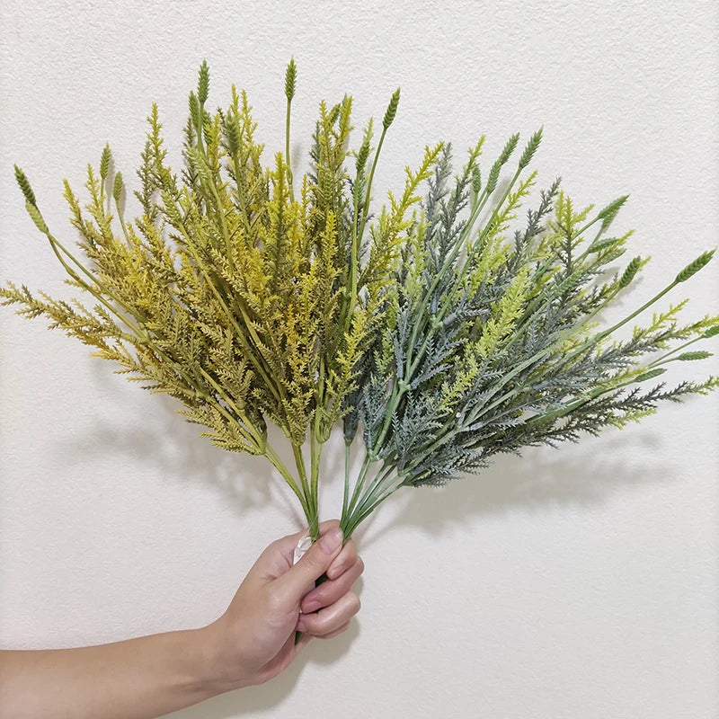 DIY Home Decoration Artificial Plants Fern Bush Fake Grass Pots Flower Arrangement Leaves Branch Artificial Grass
