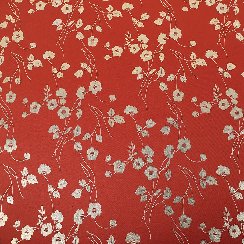Hot Selling High-Shading Red Floral Polyester Twill Curtain