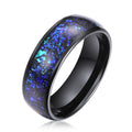 Factory Direct Sales Accessories Color-changing Sparkling Sticker 8mm Black Inlay Tungsten Ring for Couple Rings