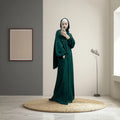 Loriya Fashion Women's Clothing Islamic Ramadan Hoodie Abaya Long Prayer Dress Attached Plain Scarf Loose Nida Adults Wholesale