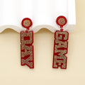 Fashion Shiny Football Earrings Game Day Accessories Team Sports Fan Earrings Gifts for Women