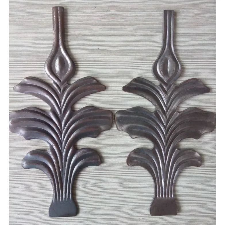 195x100mm Wrought Iron Components Pressed Metal Leaves for Staircase Railing Handrail Balcony Balustrade Gate Fence Parts