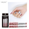 24pcs/box ABS Square Design Easy Wear Flexibility Full Cover Press on Nails for Finger Use with Pre-designed Tips