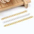 Gold Plated 5cm Titanium Stainless Steel Extension Chain for DIY Necklaces and Bracelets Waterproof Jewelry Accessories