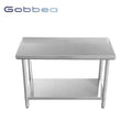 Hotel and Catering Kitchen Equipment 2 Layer Stainless Steel Work Table With Shelf