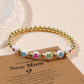 Go2boho Custom Gold Plated Alloy Bead Bracelet Set Elegant Personalized Gift for New Mom for Mother's Day or Anniversary