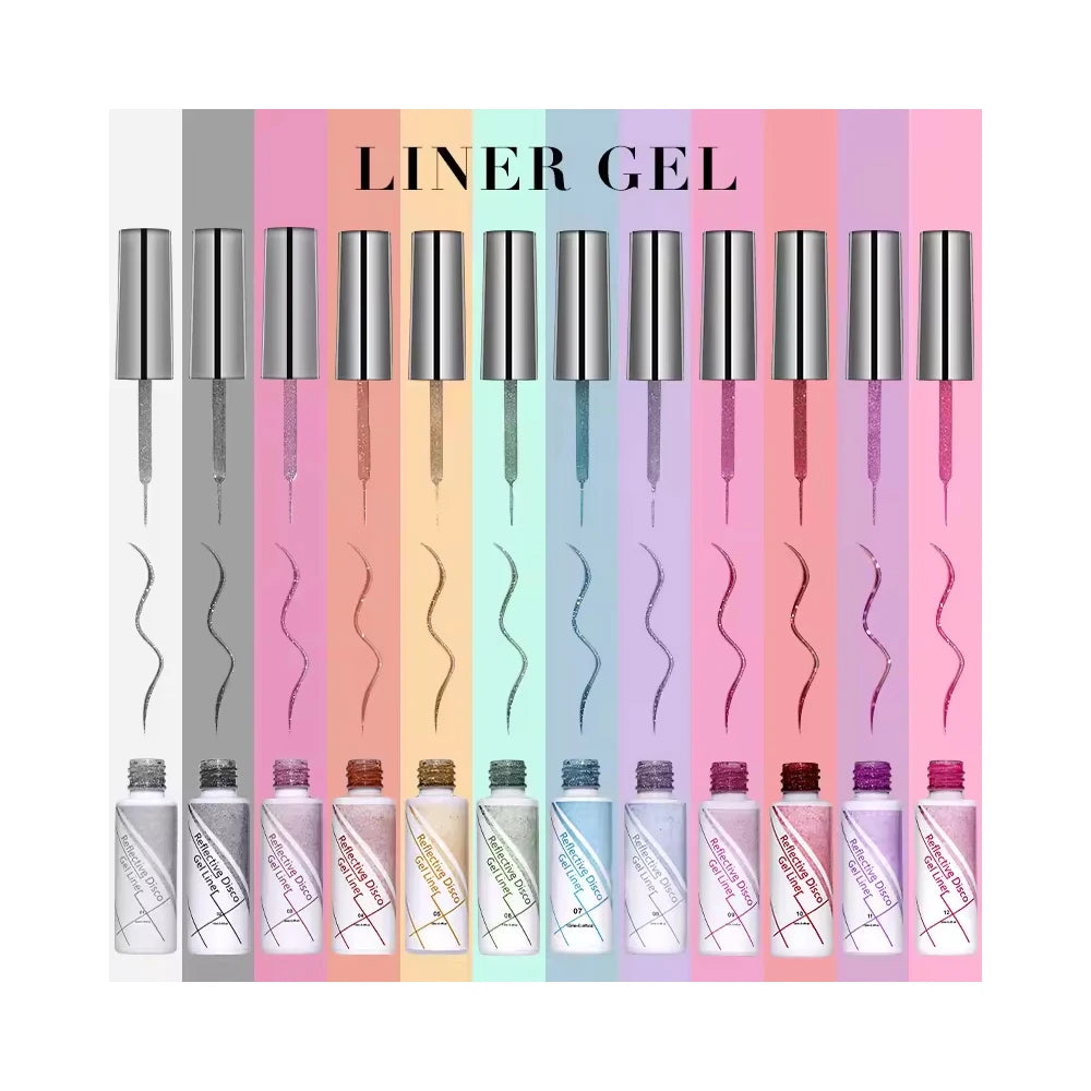 Promotional Oem Low Price Nail Gel Liner Gel Liner Nail Art Set Price Gel Liner Nail Art 12 Colours Pastel for Salon
