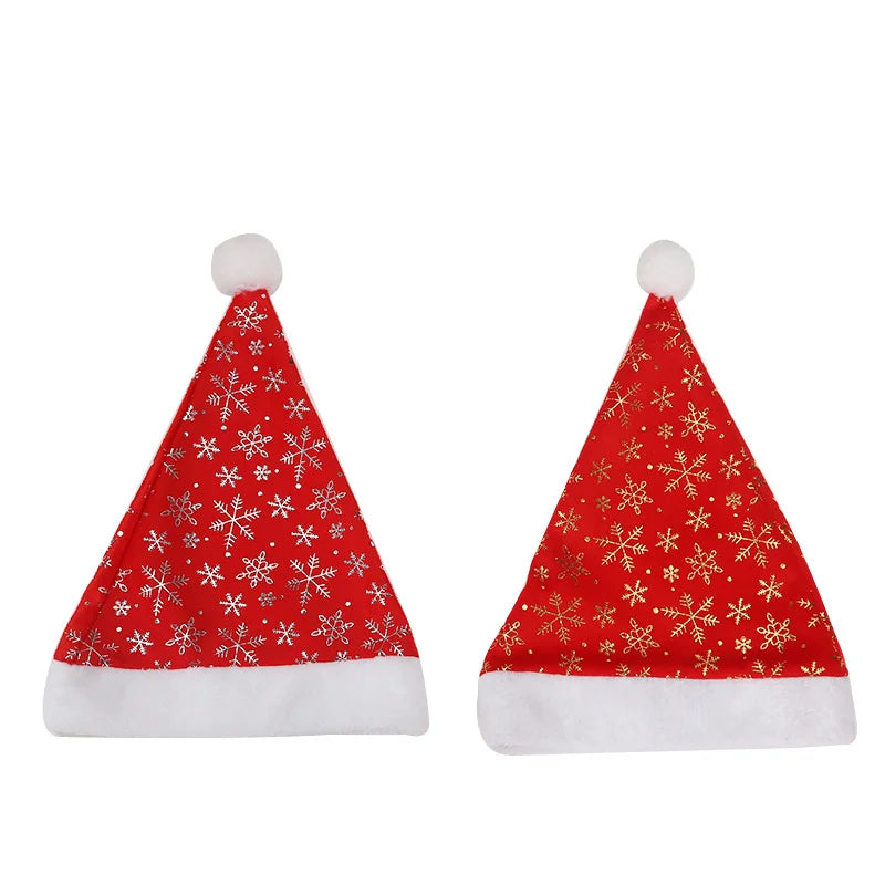 Good Quality Christmas Hat Snowflake Hat Short Plush Brim Christmas Party Dress up Supplies Wholesale