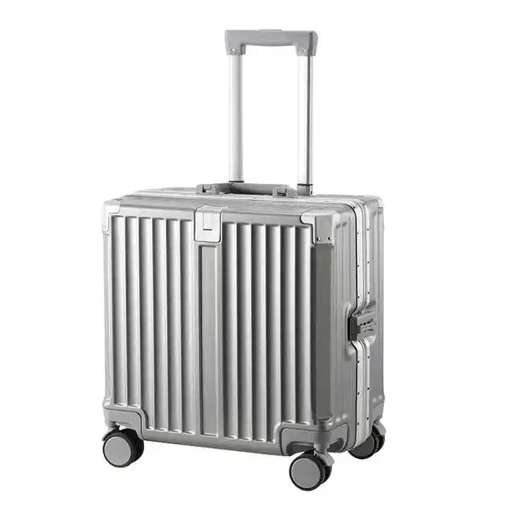 2025 Men's Women's 18-Inch Boarding Box High Color Value Explosion-Proof Aluminum Frame Luggage PC Pull Rod Suitcase Password