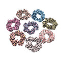 100Pcs Wholesale Leopard Designs Hair Scrunchies Girls Hair Rubber Band Headwear Bulk Ponytail Holder Hair Accessories