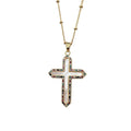 Wholesale Custom Metal Zircon Sea Shell Cross Pendant Necklace for Women Fashion Jewelry
