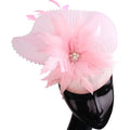 4-layers Handmade Women Broach Feather Flower Fascinator Kentucky Derby Hat Church Hats Wedding Hair Accessories for Girls