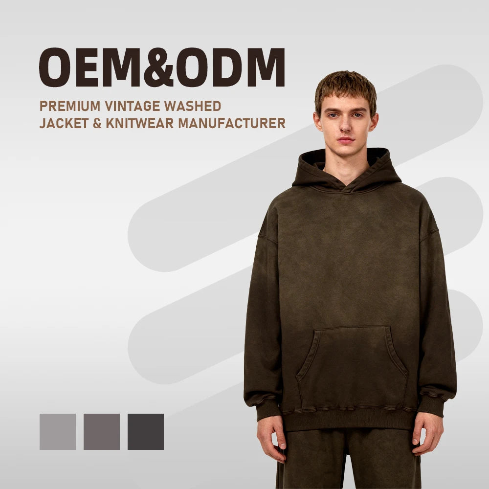 New Design Washed Sweater Casual Hoodie Hot Popular Custom Brand Casual Retro Hip Hop Top Hooded Sweater Pullover
