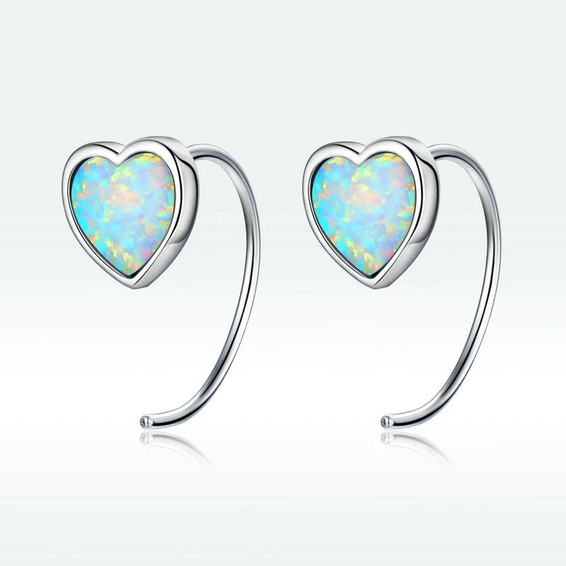 Fashion Hot Wholesale Shining Personality 925 Silver Heart Shape Summer Earrings Earrings