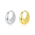Drop Shipping Fashion Jewelry 925 Silver Plain Chunky Punk Drop Hoop Earrings Jewelry Gold Plated Hoop Earrings for Women