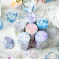 2M/Roll PET Tape Flower in the Moon Series Moon Phase Theme Handbook DIY Decorative Recycled Stickers