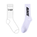 OEM White Middle Tube Crew Cotton Socks Low MOQ Custom Text Logo for Your Own Brand Logo