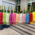 Fast Shipping Multi-Color Faux Garland Plant Silk Vines White Artificial Wisteria Hanging Flowers for Wedding Home Wall Decor