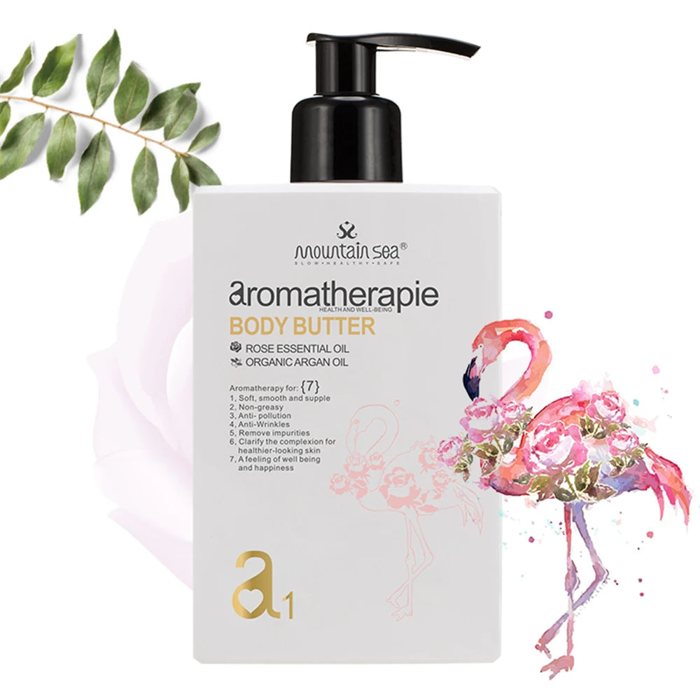 EU Standard CPSR Wholesale Mountain Sea Natural Rose Oil Skin Hydration and Whipped Creamy and Thick Body Butter