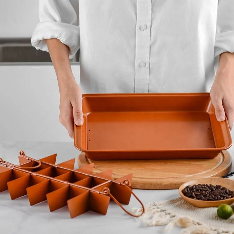 Custom Checkered Bakeware Non Stick Baking Tray Cake Mold Live Bottom Brownie Pan