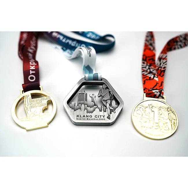 QIUYAN CULTURE Custom 3D Metal Medallion Bronze Copper UV Printing Plated Technique for Sports Theme
