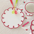 Solhui Hot Wave Lace Embossed Wedding Plates Handpainted Household Fruit Plate Dessert Cake Plate Wholesale
