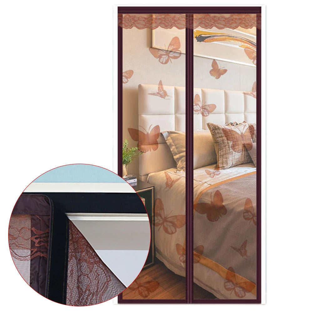 Insulated Front Door Glass Window Curtain Vintage Pattern Built-In Installation All-Season Use for Privacy Temperature Control