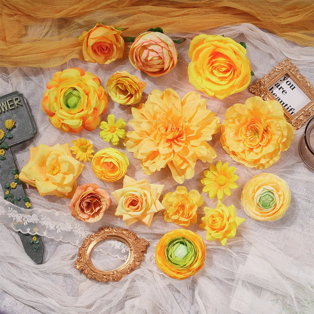 Artificial Flowers Yellow Single Flower Various Styles for Wedding Decoration Artificial Flowers