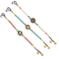 Bohemian New Fashion Bracelet Beaded Elastic Stackable Stretch Crystal Ring Bell Bangle Bracelets For Women Teens