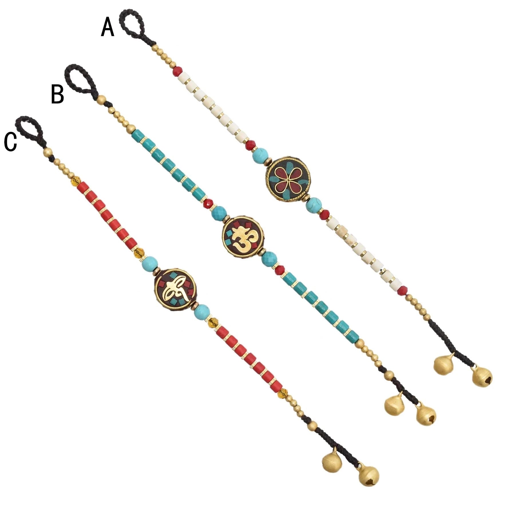 Bohemian New Fashion Bracelet Beaded Elastic Stackable Stretch Crystal Ring Bell Bangle Bracelets For Women Teens