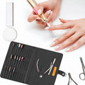 Professional Nail Repair Organizer Bag Leather Storage for Manicure Set & Loose-leaf Book Polish Repair & Sanding Head Storage