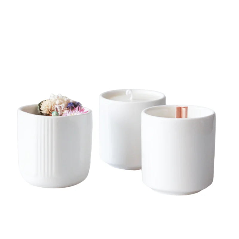 Free Sample Frosted clear White Painting Empty Glass Candle Jar Glass Candle Container With Wooden Lid