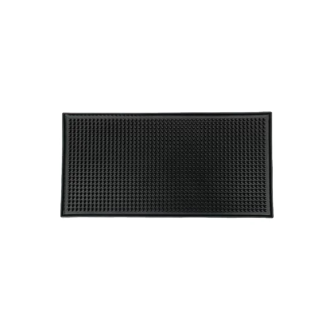 Stock Selling Soft PVC Bar Tools 12"*6" Eco-Friendly Silicone Drinking Bar Mat with Custom Logo Party Straw Shaker Mat