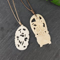 Hand Craft Natural Yak Bone Carving Flower Basket With Butterfly Pendant Unique Tibetan Ornament Gifts Rope Necklace for Unisex