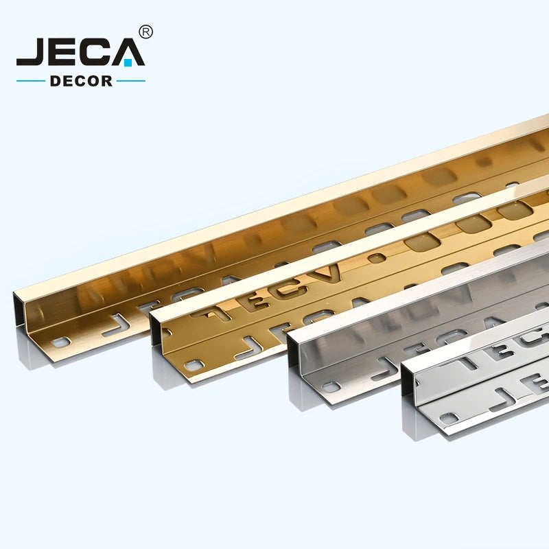 Foshan Factory JECA Tile Edging Trim Tile Edging Strips for Wall Corner Protection 304/316 Stainless Steel Tile Trim OEM Logo