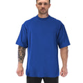 Men's Casual Gym Training T-Shirt Basic Solid Quick Dry Short Sleeve Muscle Apparel Long Sporty Oversized for Summer