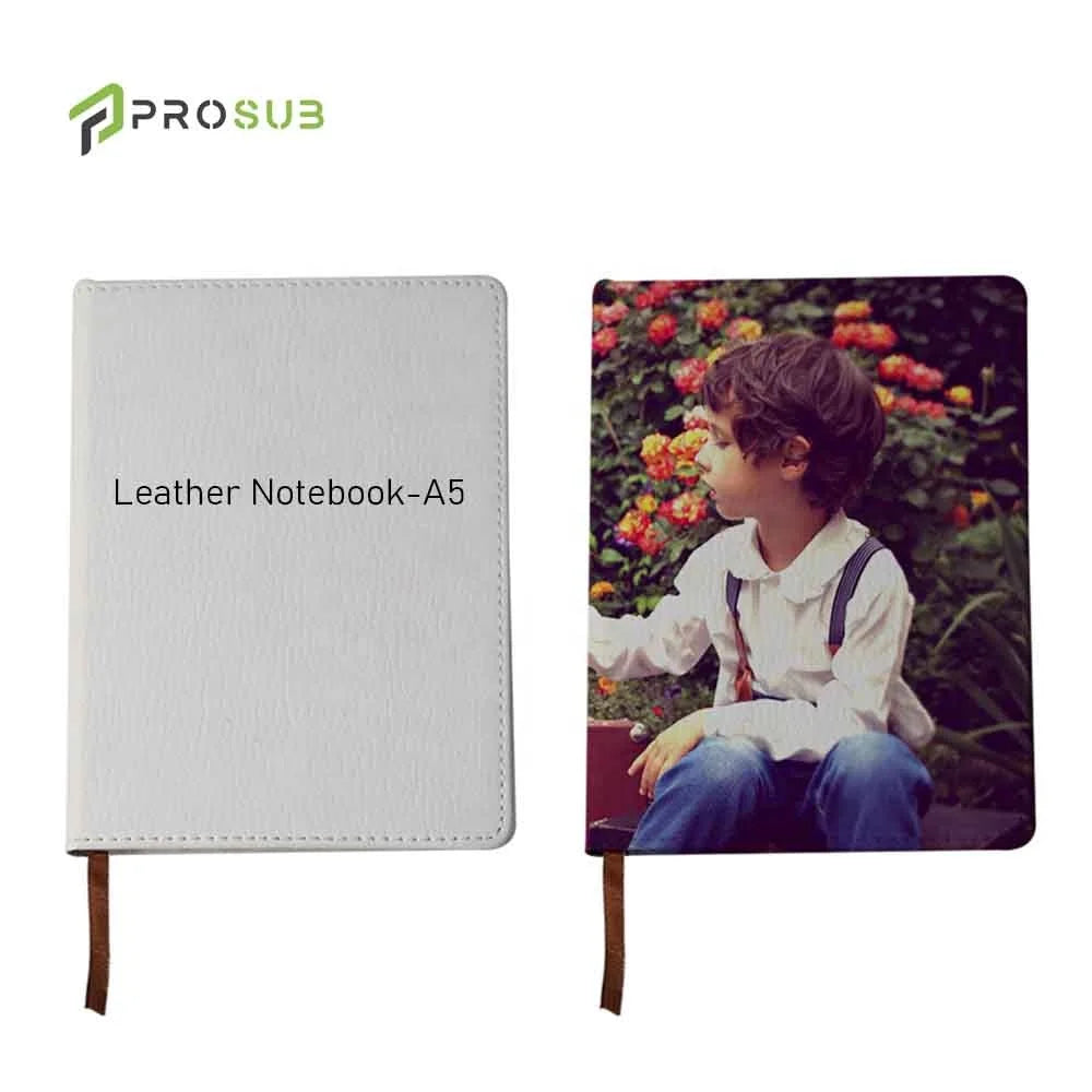 Prosub Composition Notebook School Sublimation Journal Blanks Notebook A5 PU White Leather Cover Agendas Sublimation Journal