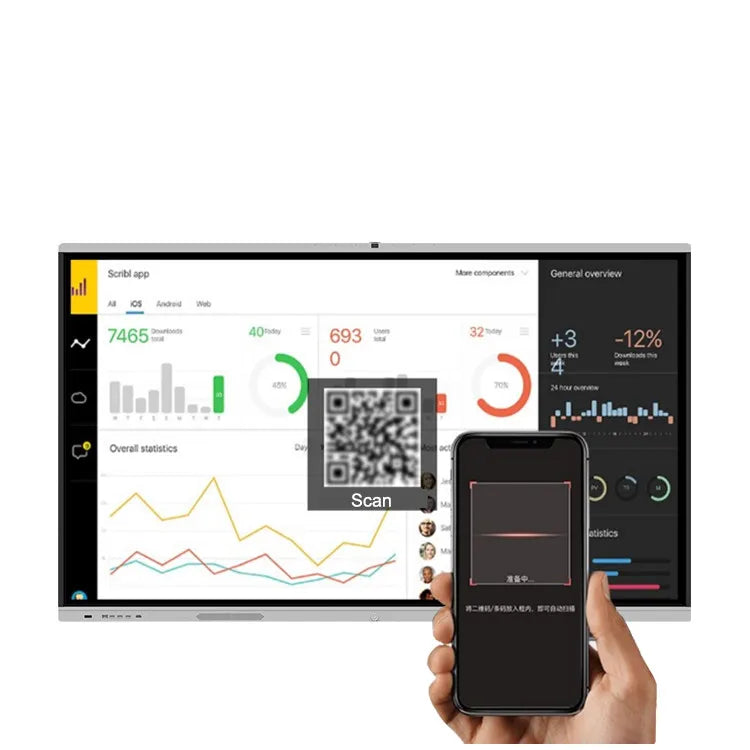 Interactiva LCD Display Smart Board Prices Educational Device Whiteboard Interactive Flat Panel Whiteboard